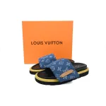 EM Sneakers Louis Vuitton Velcro flip flops dark blue denim