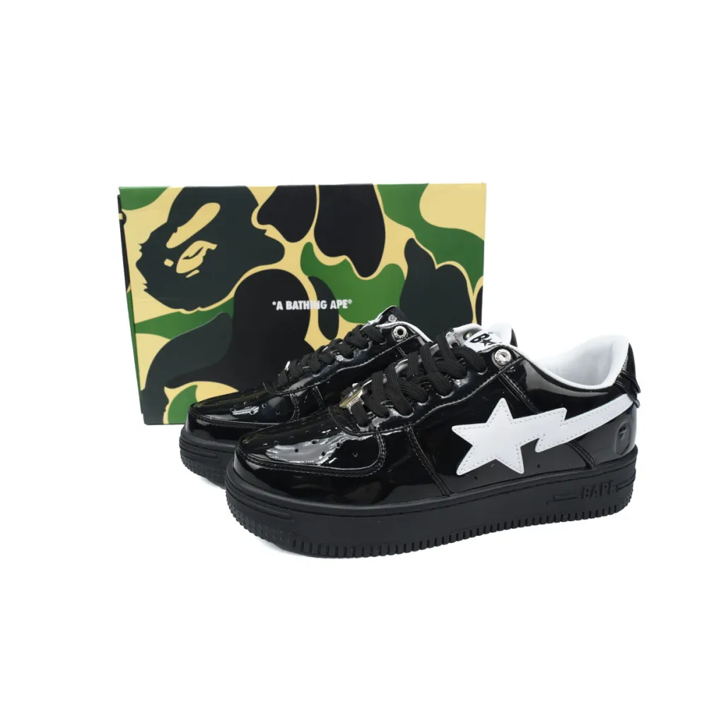 EM Sneakers A Bathing Ape Bape Sta #2 Black Patent