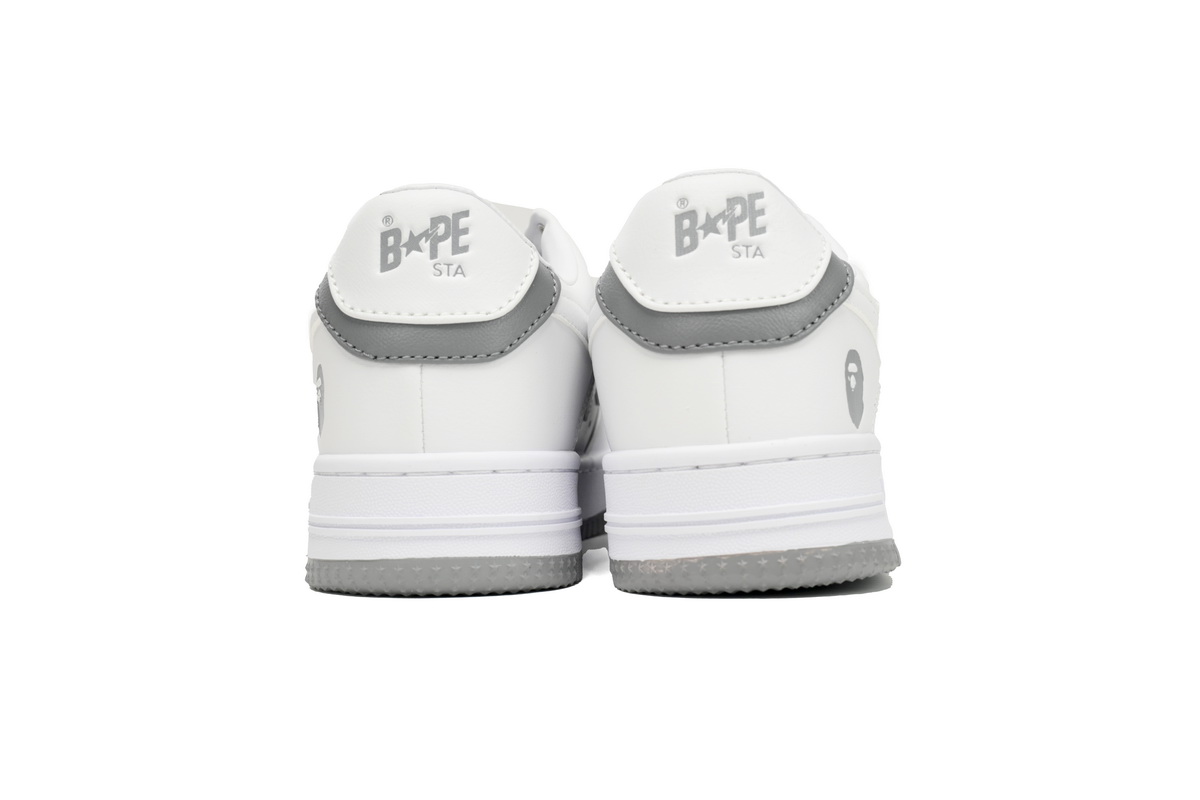 EM Sneakers A Bathing Ape Bape Sta Low Grey White