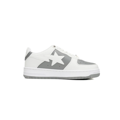 EM Sneakers A Bathing Ape Bape Sta Low Grey White 02