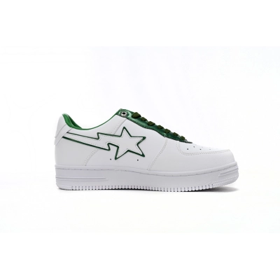 EM Sneakers A Bathing Ape Bape Sta Patent Leather White Green 02