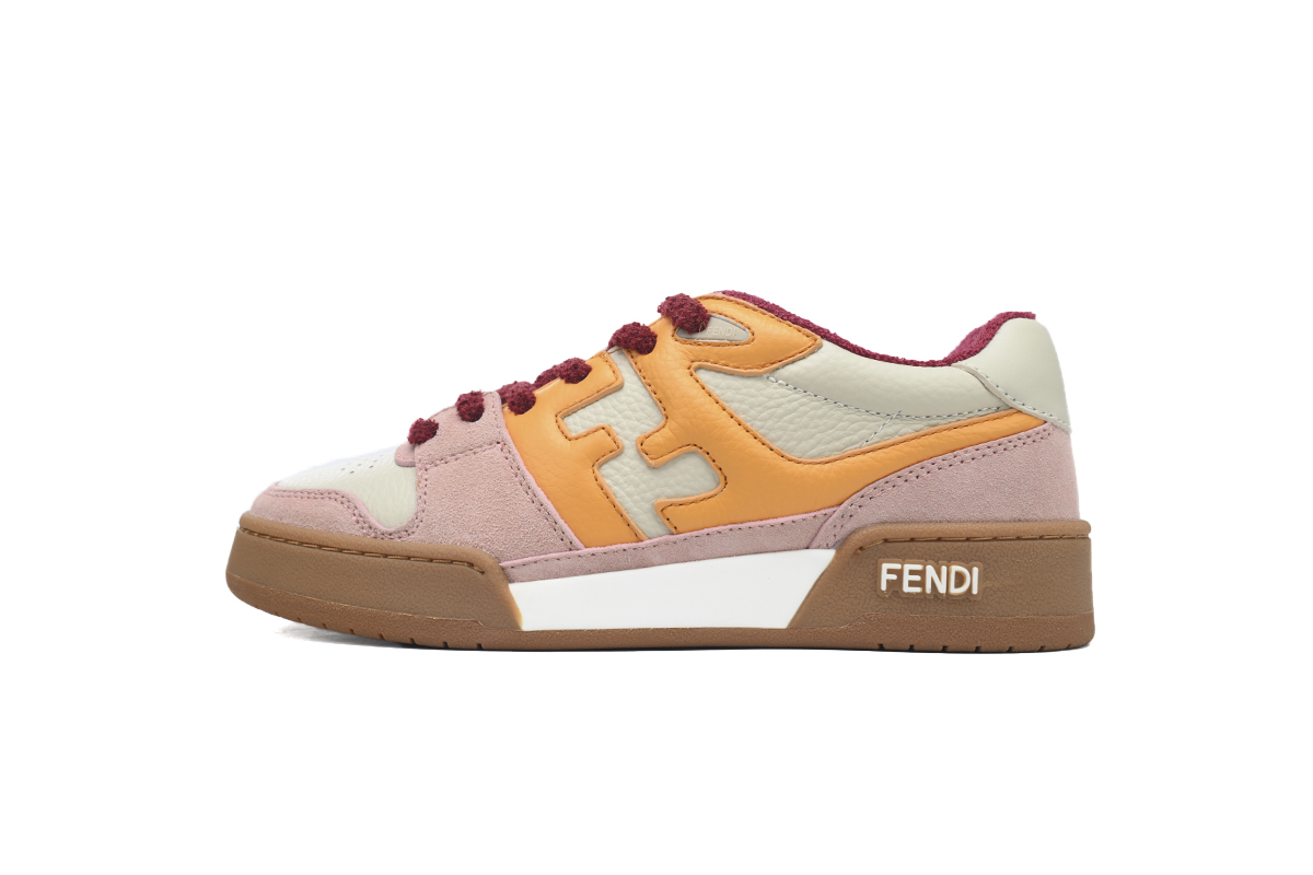 EM Sneakers Fendi Match Pink Yellow Suede