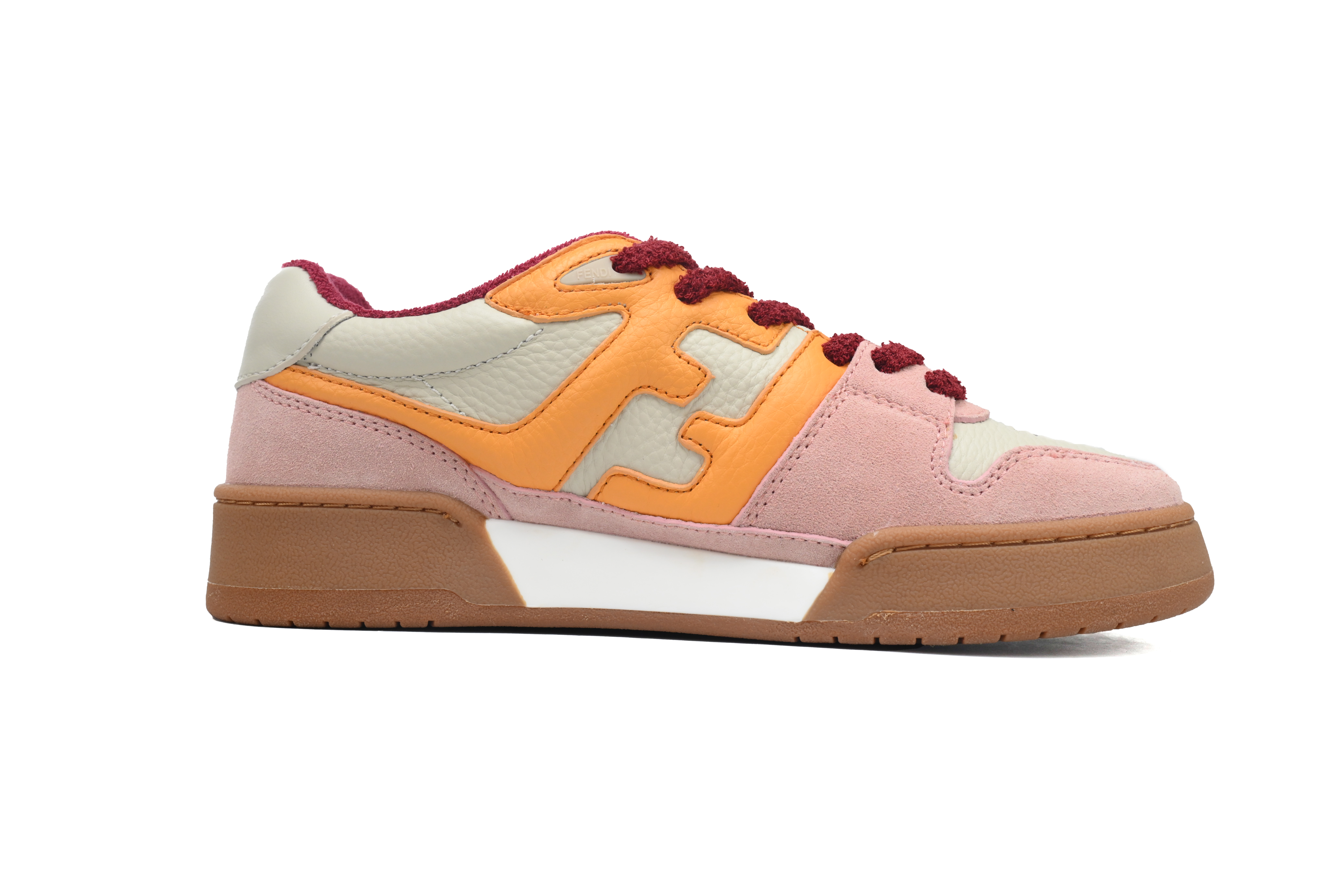 EM Sneakers Fendi Match Pink Yellow Suede