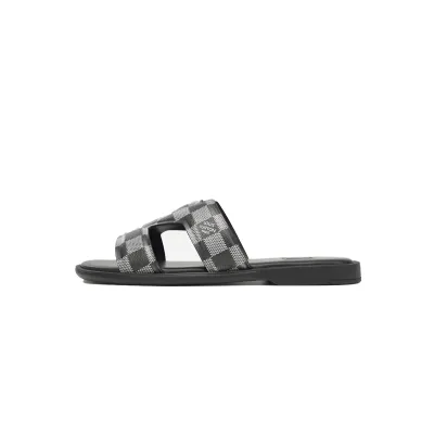 EM Sneakers Louis Vuitton Sandals Black And White Checkerboard 01