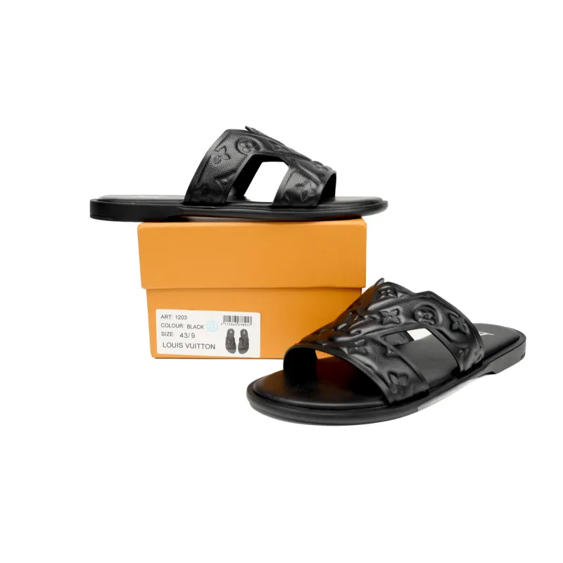 EM Sneakers Louis Vuitton Sandals Black Leather Surface