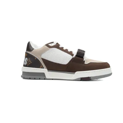 EM Sneakers Louis Vuitton LV Trainer Moka Brown Monogram Flower 02