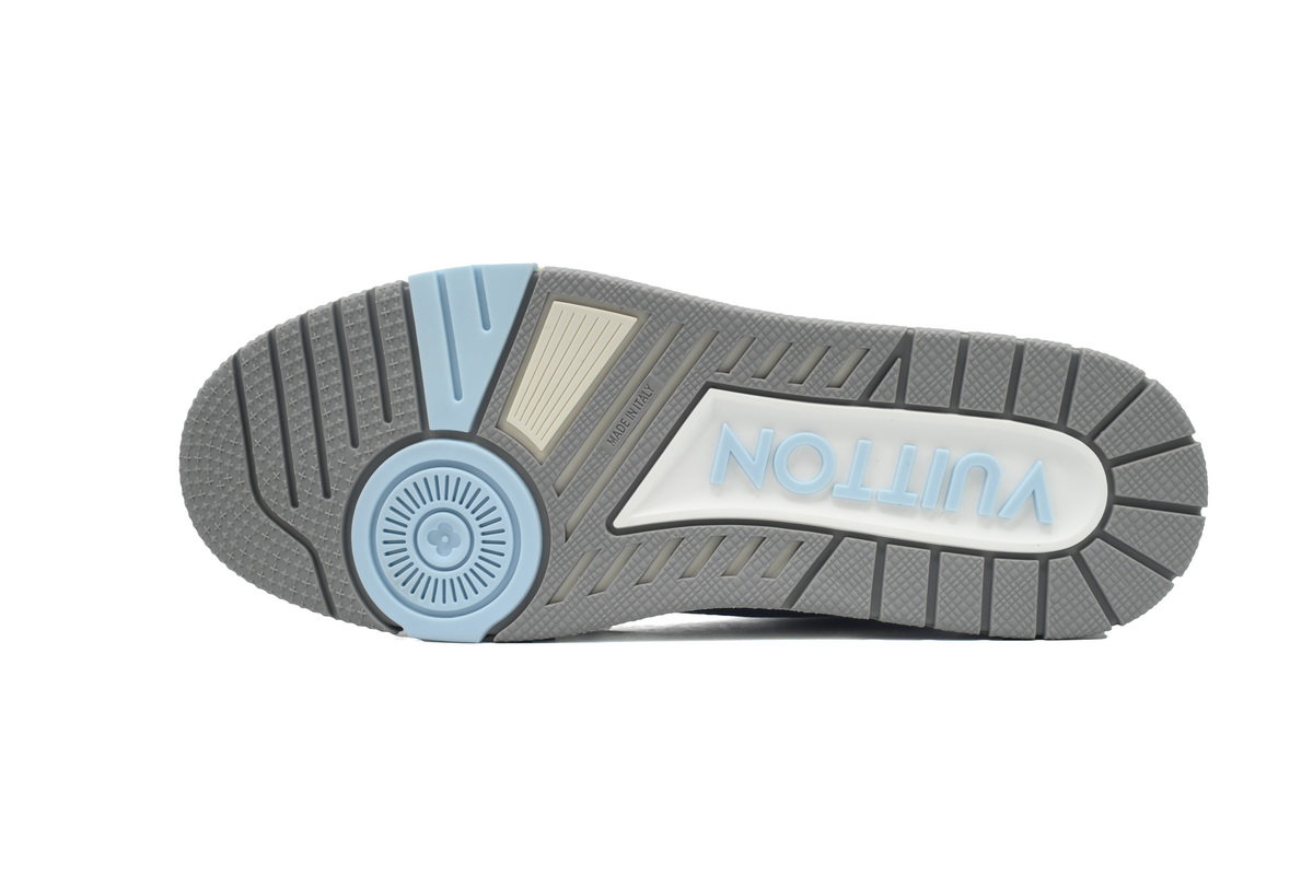 EM Sneakers Louis Vuitton LV Trainer Monogram Strap Black and Blue