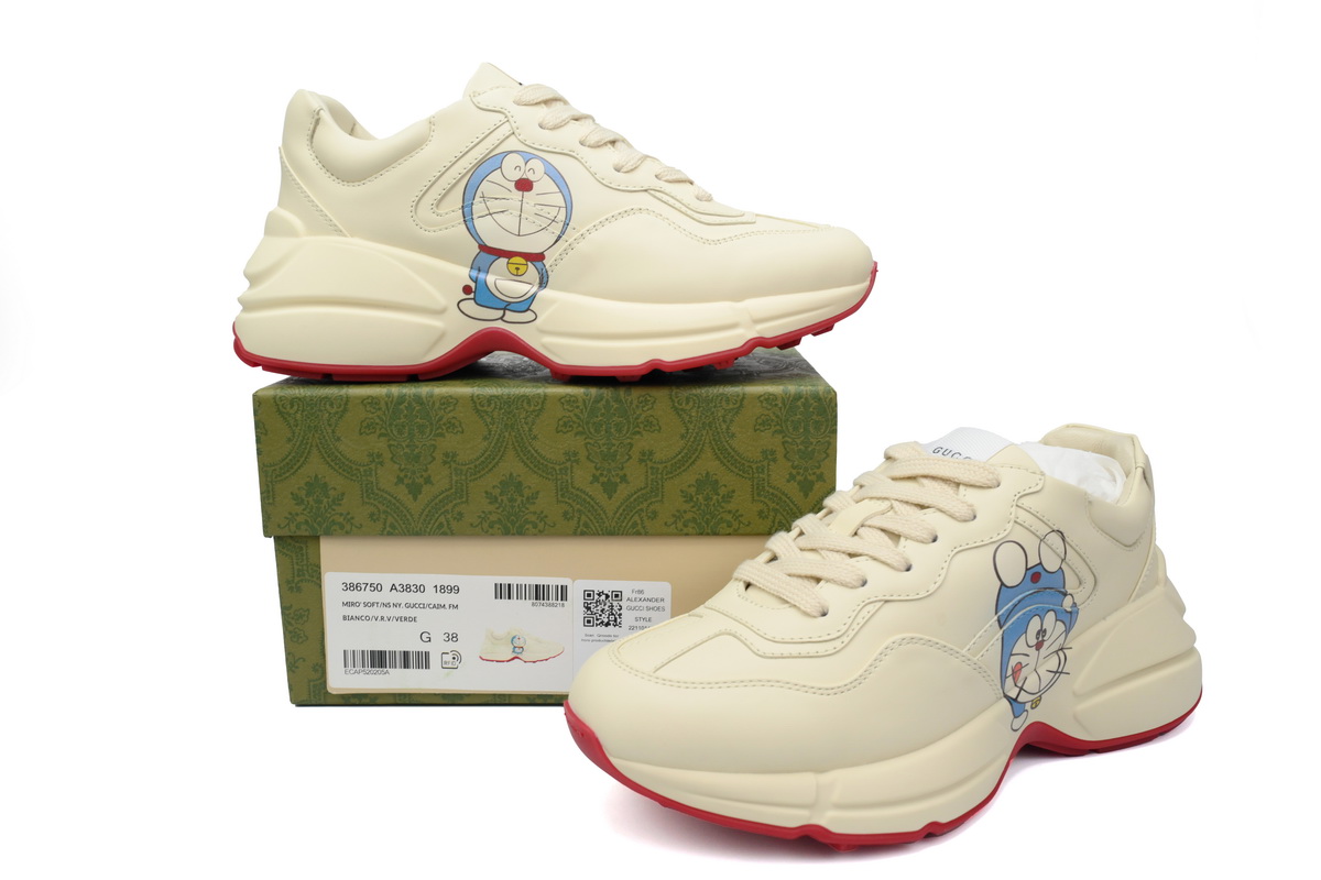 EM Sneakers Doraemon x Gucci Rhyton White
