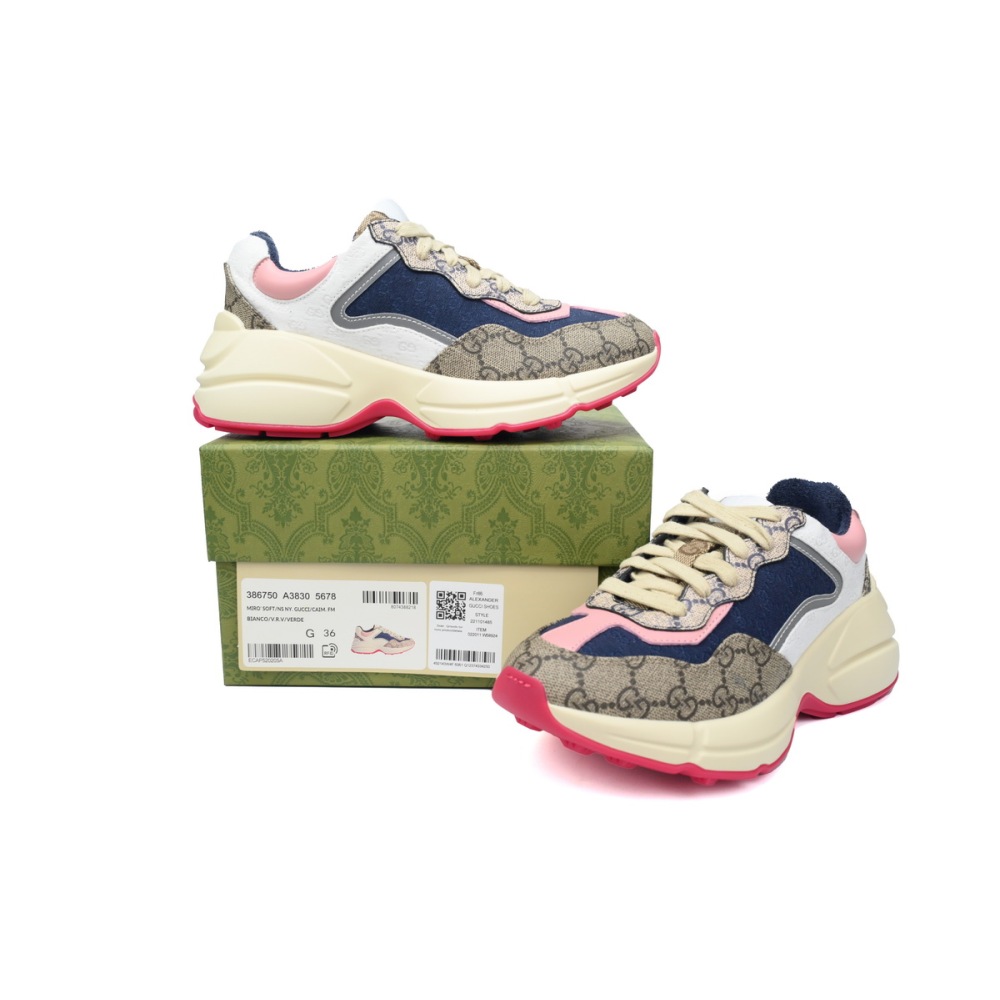 EM Sneakers Gucci Rython Beige Ebony Pink