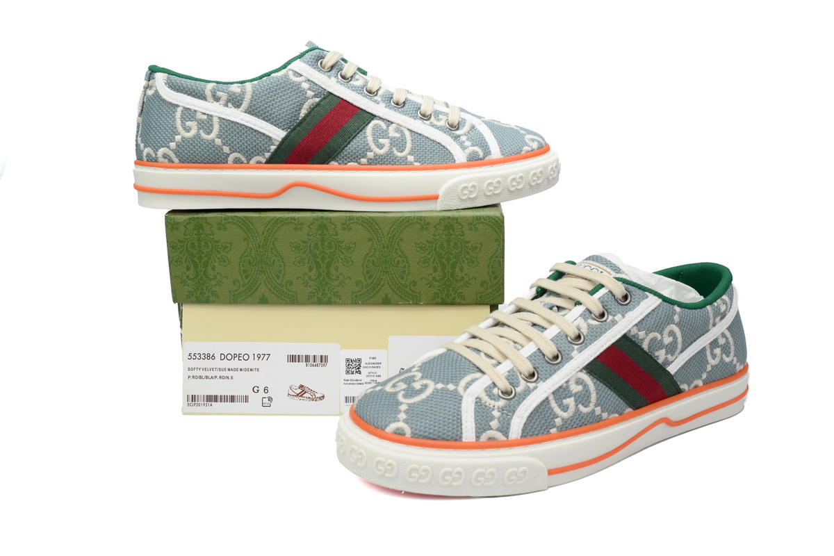 EM Sneakers Gucci Tennis 1977 GG Logo Light Biue