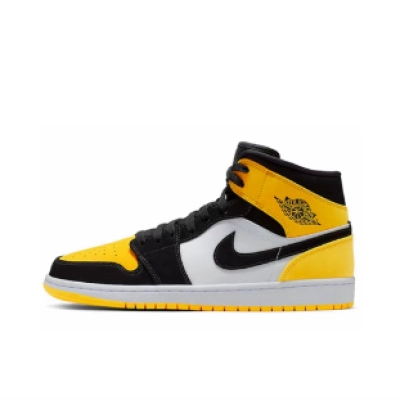 EM Sneakers Jordan 1 Mid Yellow Toe Black 01