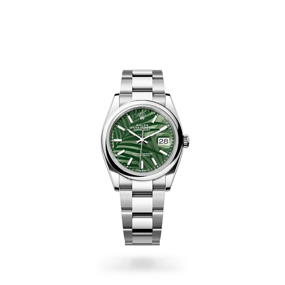 EM Sneakers Rolex Datejust 36 Oyster-36 mm-Oystersteel Green Dial
