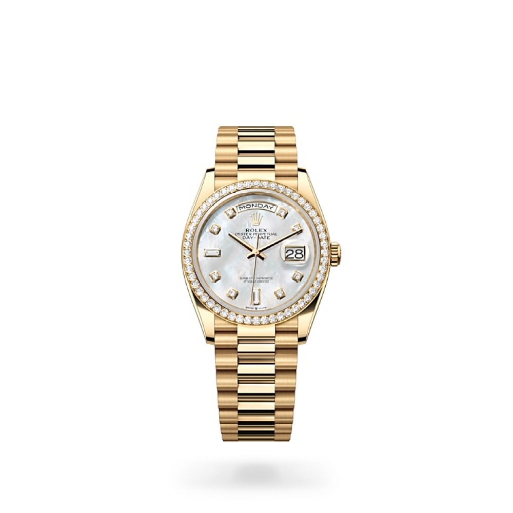 EM Sneakers Rolex Day-Date 128348RBR White Dial