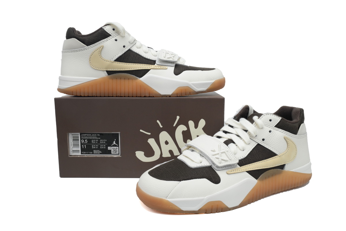 EM Sneakers Jordan Jumpman Jack TR × Travis Scott White Brown