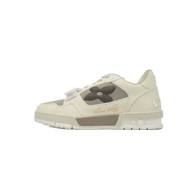 EM Sneakers Louis Vuitton LV Trainer Monogram Flower Beige 01