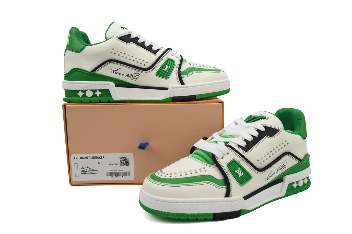 EM Sneakers Louis Vuitton LV Trainer White Green