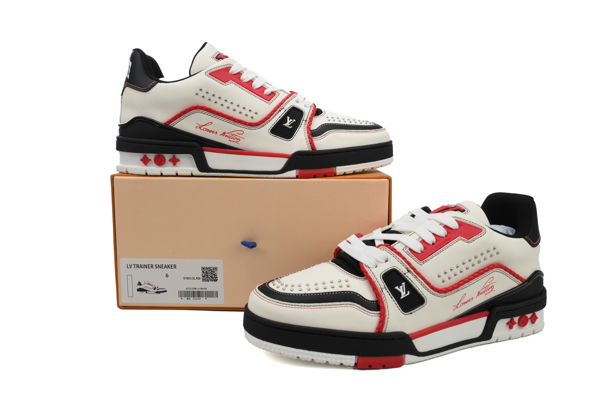 EM Sneakers Louis Vuitton LV Trainer White Red Black