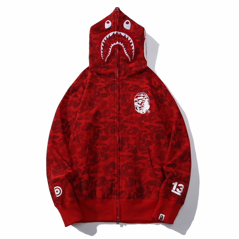 EM Sneakers BAPE Camo Shark Hoodie Red