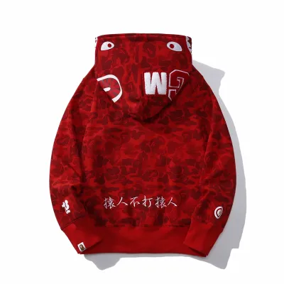 EM Sneakers  BAPE Camo Shark Hoodie Red 02