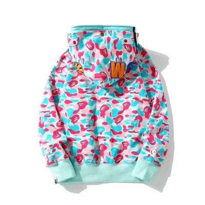 EM Sneakers BAPE Miami Co-Branded Double Hooded Shark Head Zip Hoodie  02