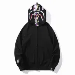 EM Sneakers BAPE US Limited Collection Shark Full Zip Double Hoodie Dray & Balck