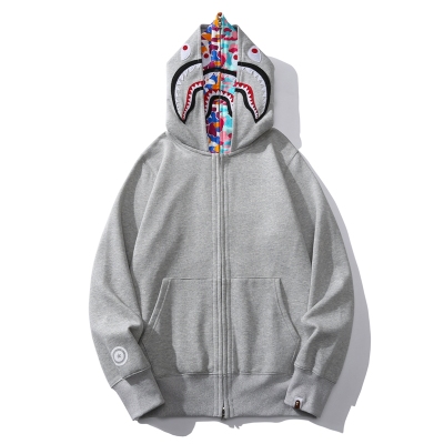 EM Sneakers BAPE US Limited Collection Shark Full Zip Double Hoodie Dray & Balck 02