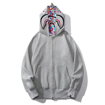 EM Sneakers BAPE US Limited Collection Shark Full Zip Double Hoodie Dray & Balck 02