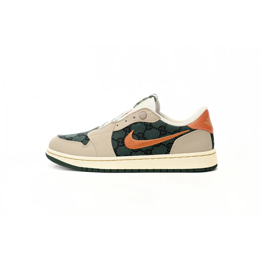 EM Sneakers Air Jordan 1 Low Green Orange Hook