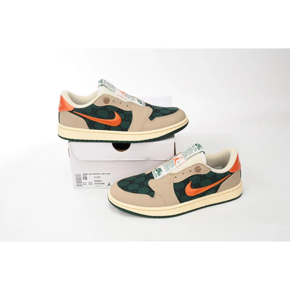 EM Sneakers Air Jordan 1 Low Green Orange Hook