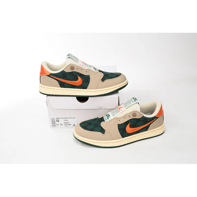 EM Sneakers Air Jordan 1 Low Green Orange Hook