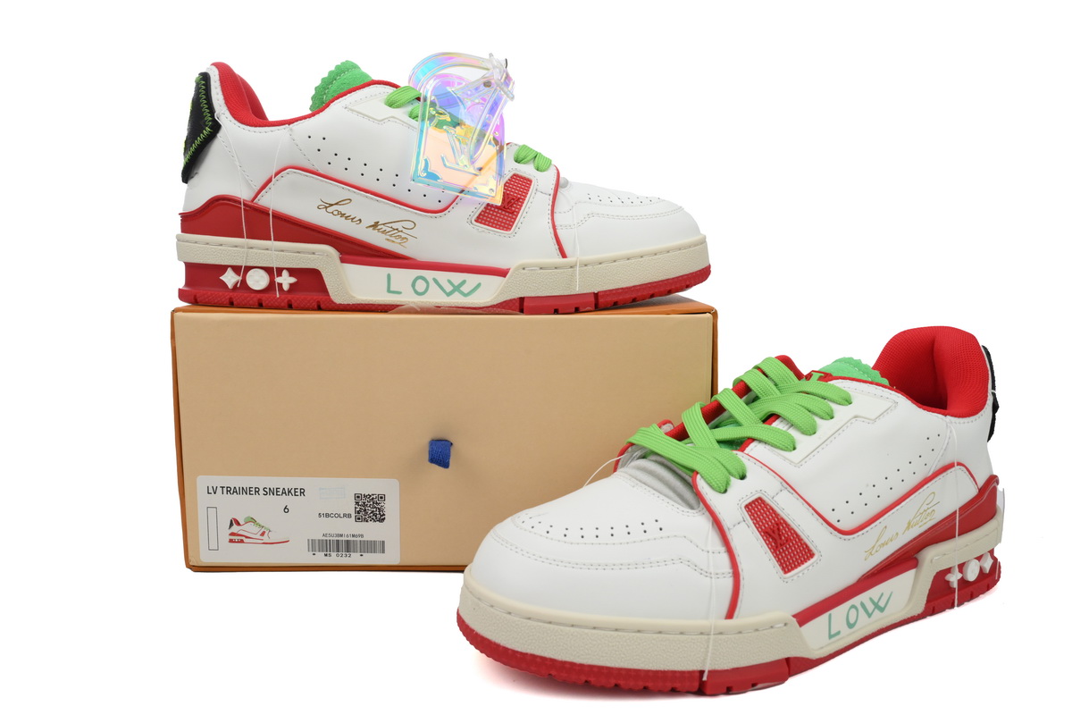 EM Sneakers Louis Vuitton Trainer Red Green