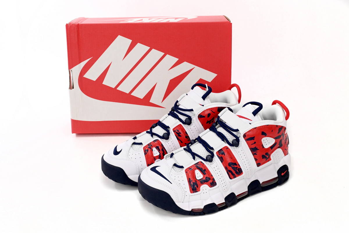 EM Sneakers Nike Air More Uptempo Red Navy Camo