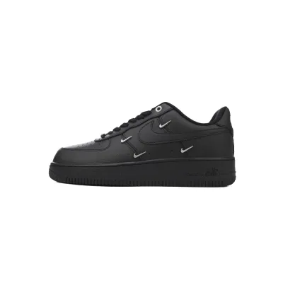 EM Sneakers Nike Air Force 1 Low Black Silver Mini Swoosh 01
