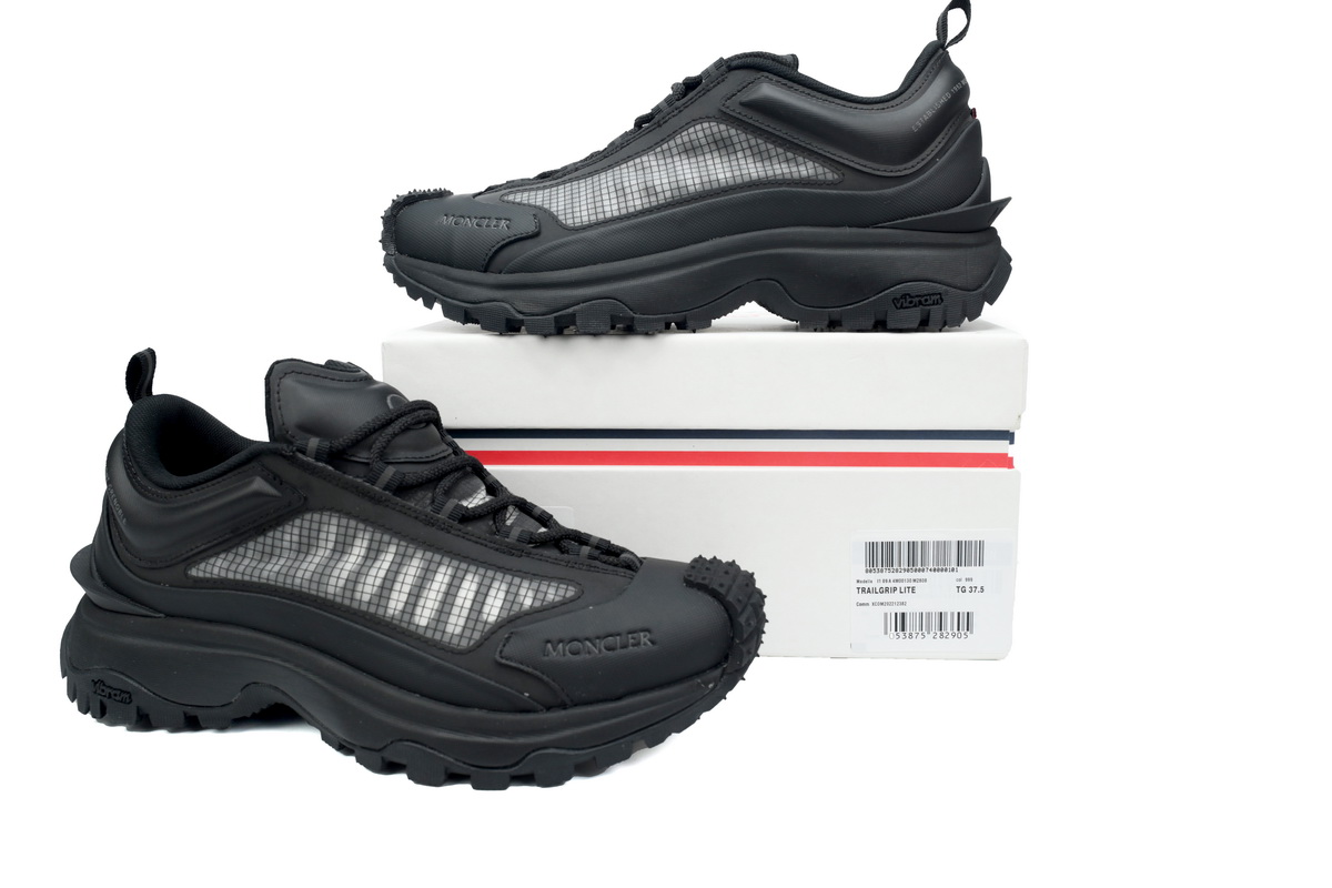 EM Sneakers Moncler Trailgrip Leather Black All Black Mesh