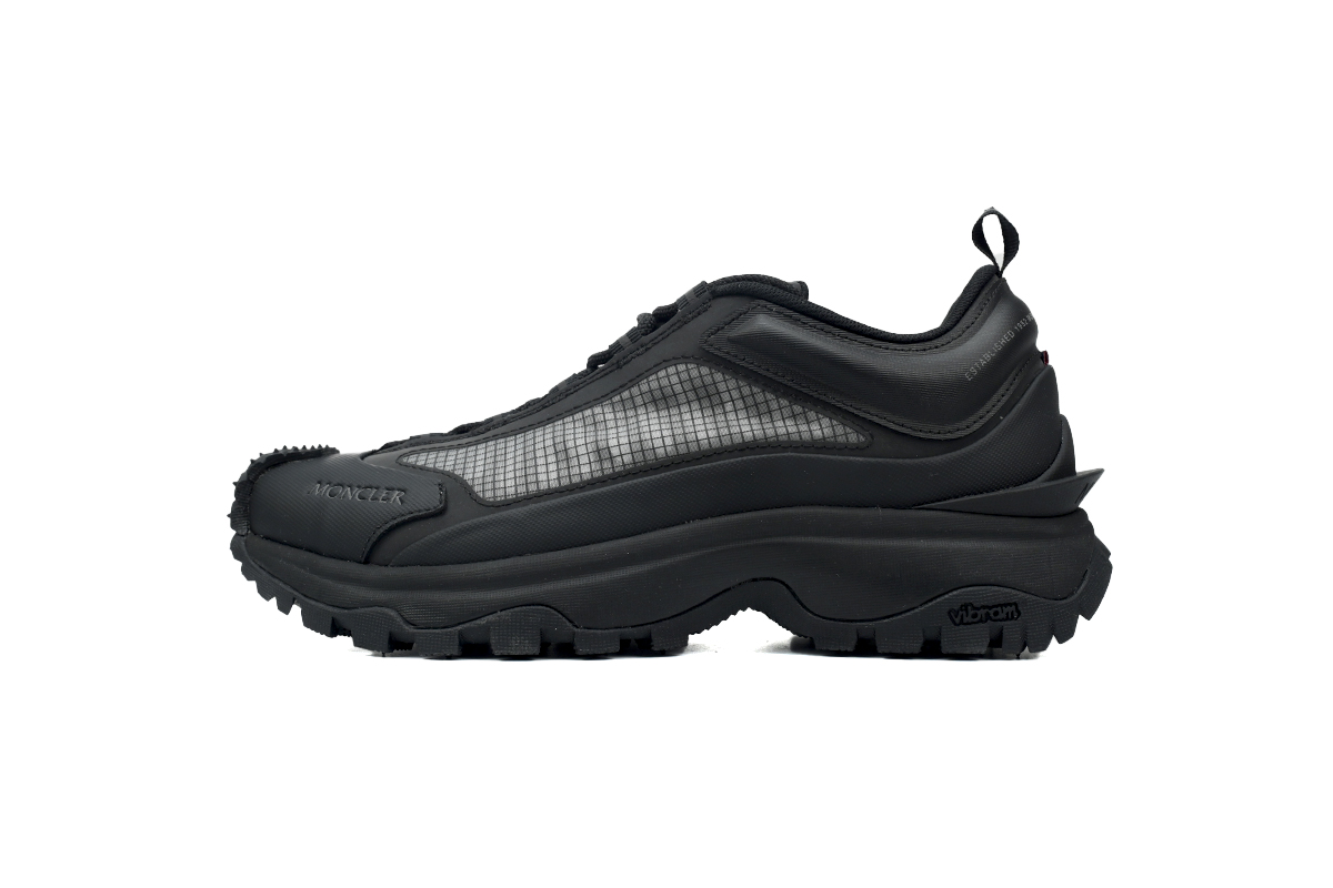 EM Sneakers Moncler Trailgrip Leather Black All Black Mesh