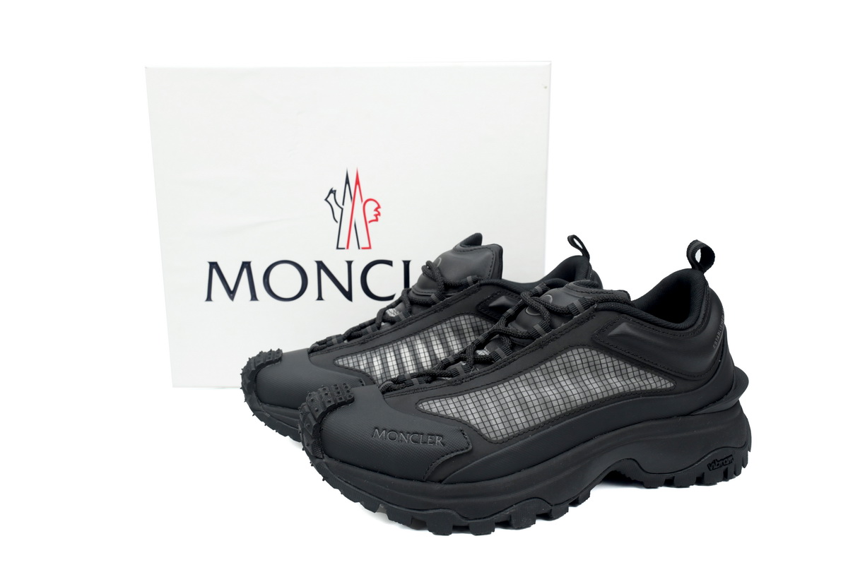 EM Sneakers Moncler Trailgrip Leather Black All Black Mesh