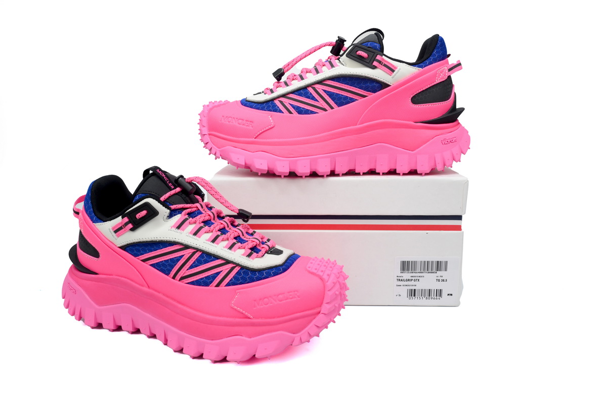 EM Sneakers  Moncler Trailgrip Leather Black Blue Pink