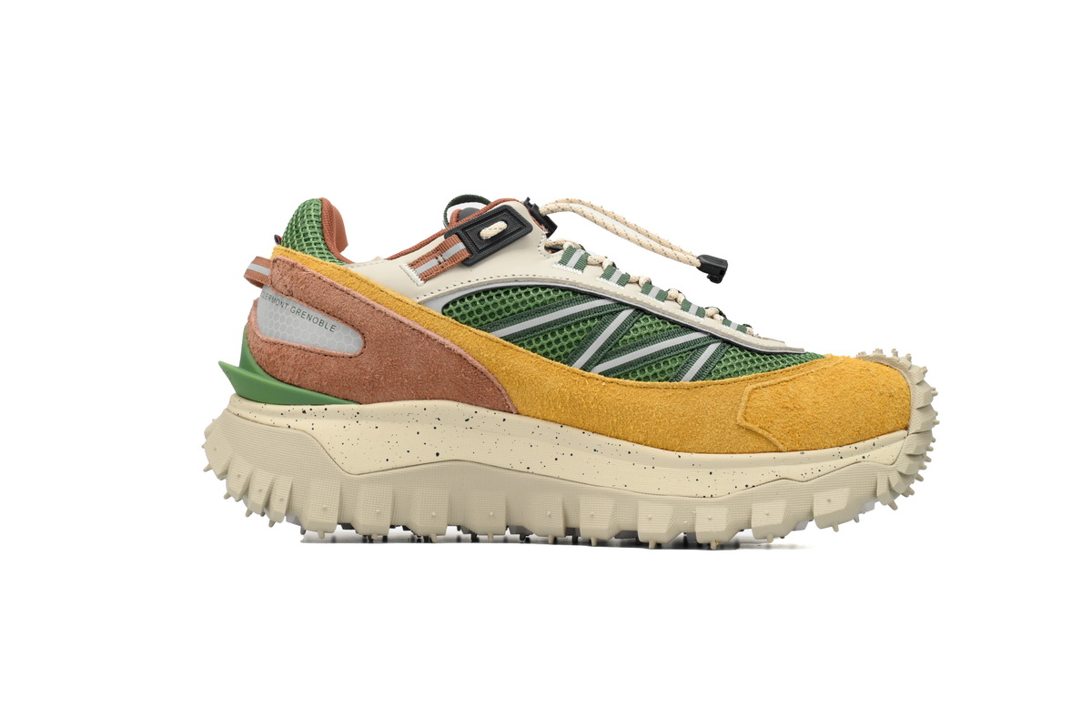 EM Sneakers Moncler Trailgrip Leather Black White Yellow Green