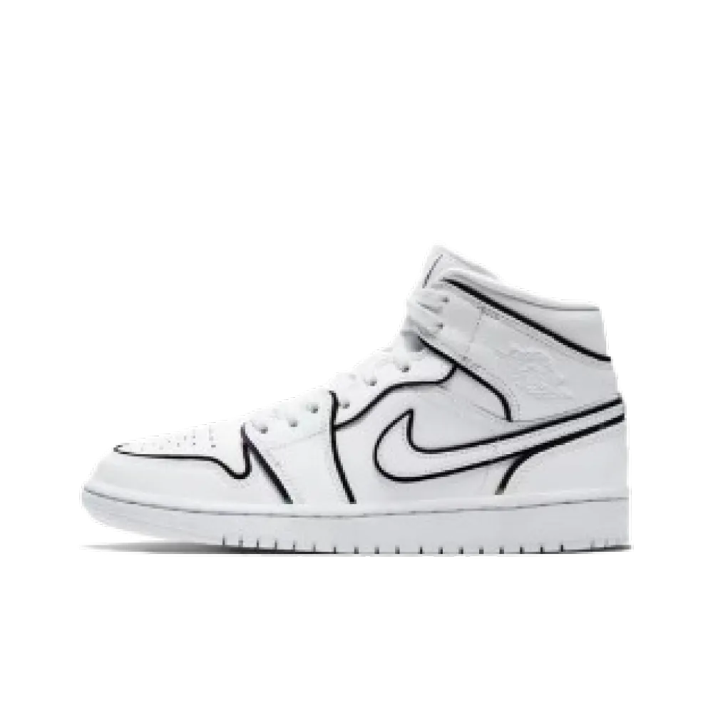 EM Sneakers Jordan 1 Mid Iridescent Reflective White