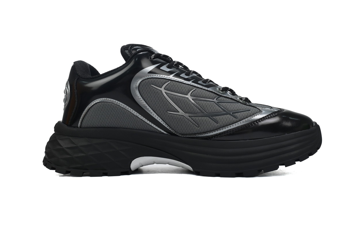 EM Sneakers Louis Vuitton Discovery Lace Up Black and White Silver