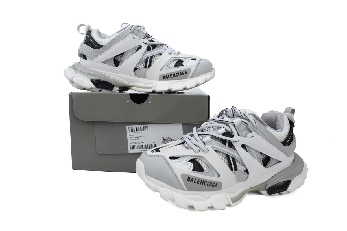 EM Sneakers Balenciaga Track Sneaker White Gray Black(Without LED)
