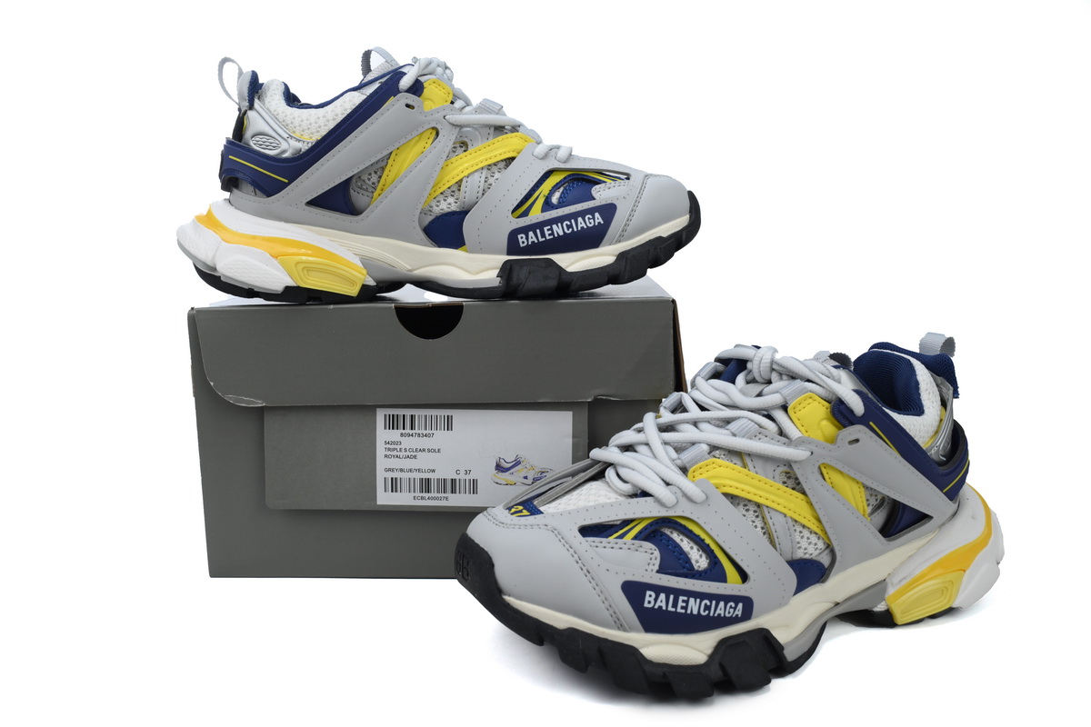 EM Sneakers Balenciaga Track Sneaker Grey Yellow Blue(Without LED)