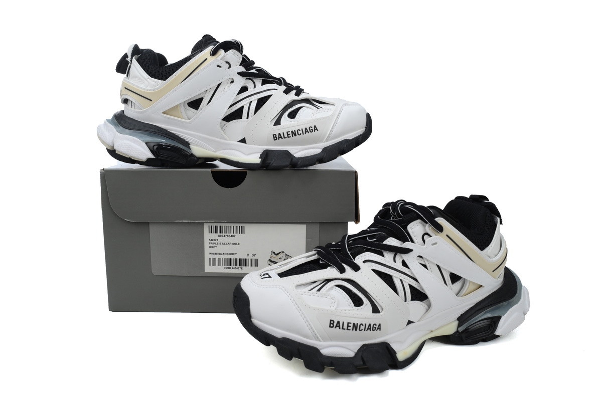 EM Sneakers Balenciaga Track Sneaker White Black(Without LED)