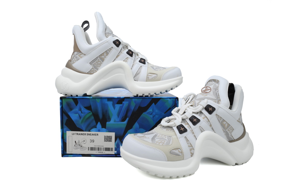 EM Sneakers Louis Vuitton Archlight Sneakers White and Khaki