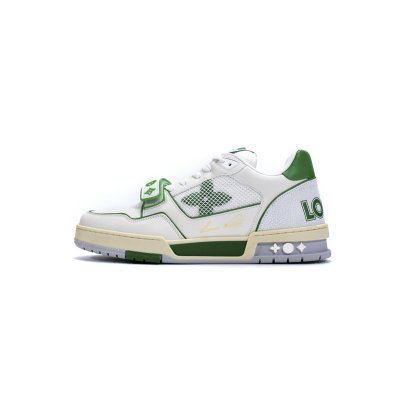 EM Sneakers Louis Vuitton Trainer White Green 01