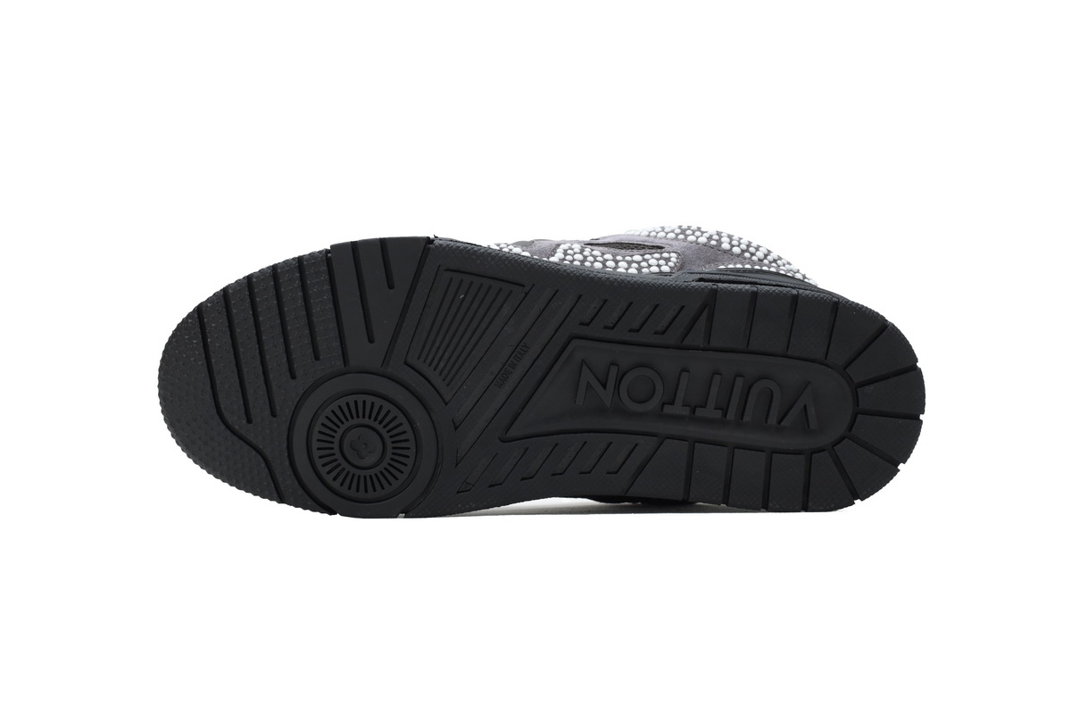 EM Sneakers Louis Vuitton LV Skate Sneaker Black Grey with Diamonds
