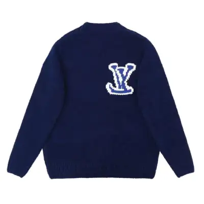 EM Sneakers Louis Vuitton Taupe Intarsia Crewneck Sweater 01