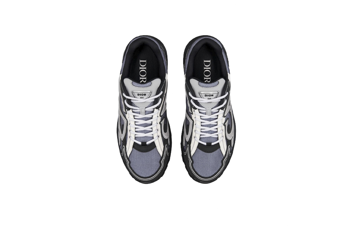 EM Sneakers Dior B30 Sneaker Blue Mesh with Gray White and Black Technical Fabric