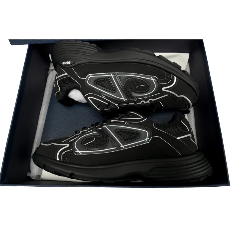 EM Sneakers Dior B30 Triple Black New Reflective