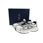 EM Sneakers Dior B30 White Mesh Silver-Tone Metallic Calfskin 
